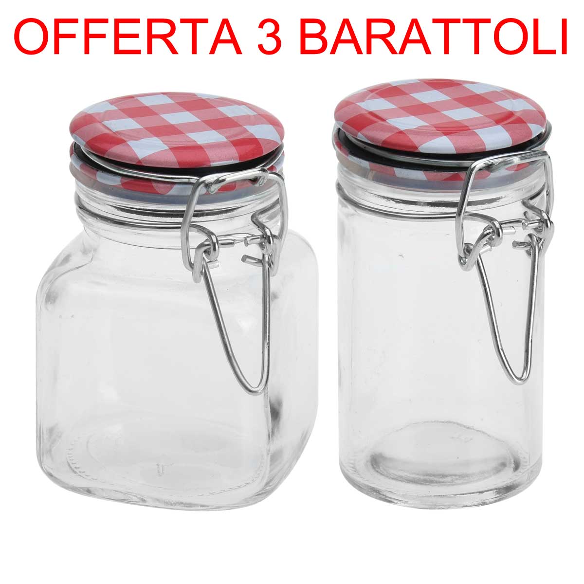 OFFERTA SET 3 BARATTOLI IN  VETRO 250ML 6X11CM PER CONSERVE ANTIPASTI