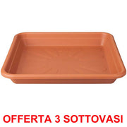 OFFERTA 3 SOTTOVASO UNIVERSAL SAUCER SQUARE 25CM TERRA