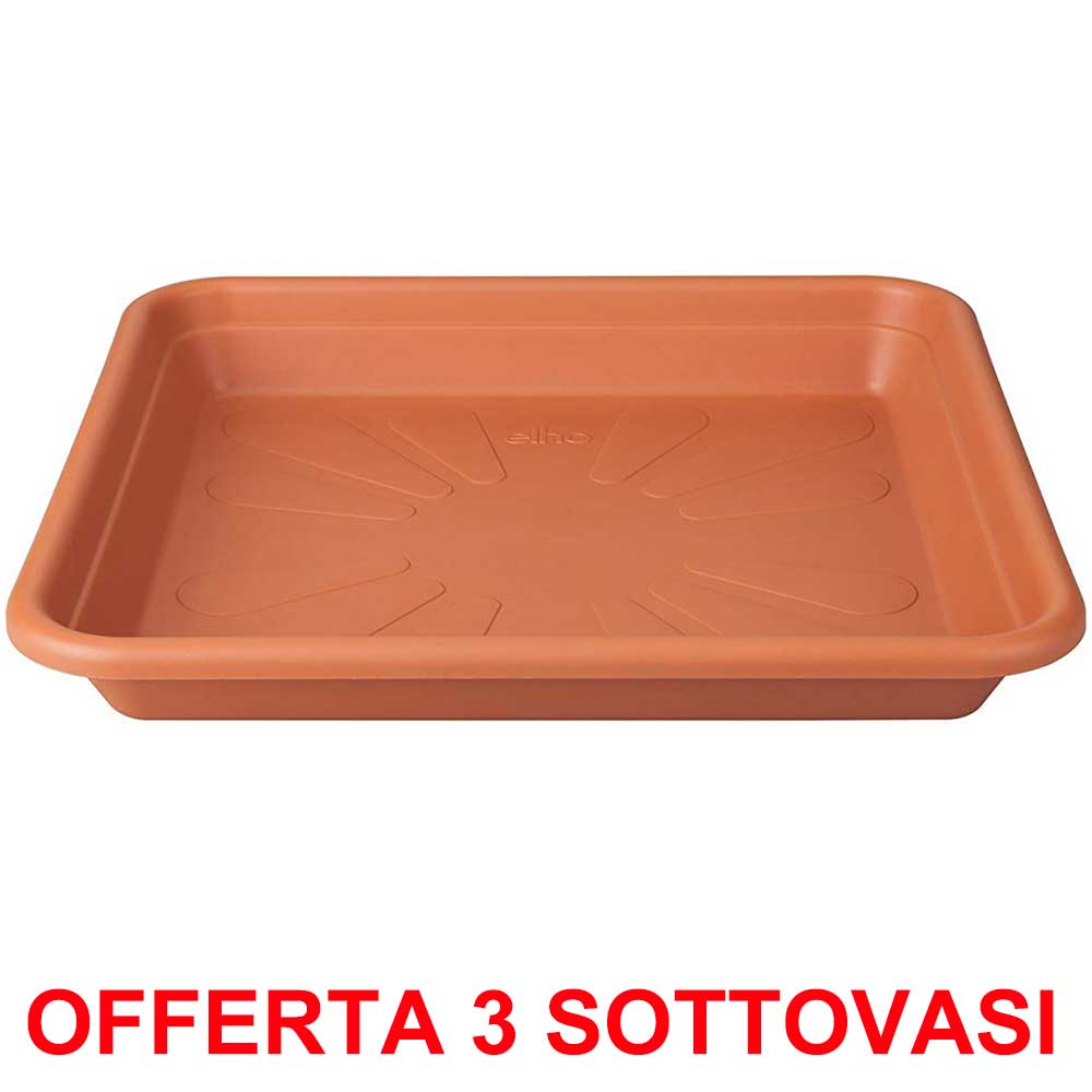OFFERTA 3 SOTTOVASO UNIVERSAL SAUCER SQUARE 25CM TERRA