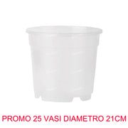 25 VASI PER ORCHIDEE Ø21CM TRASPARENTE