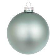 PALLINA DI NATALE IN VETRO VERDE LAGO OPACO 8CM