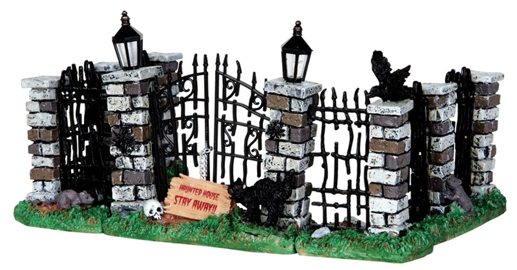 Spooky Iron Gate And Fence, Set Of 5 - LEMAX COD. 34606