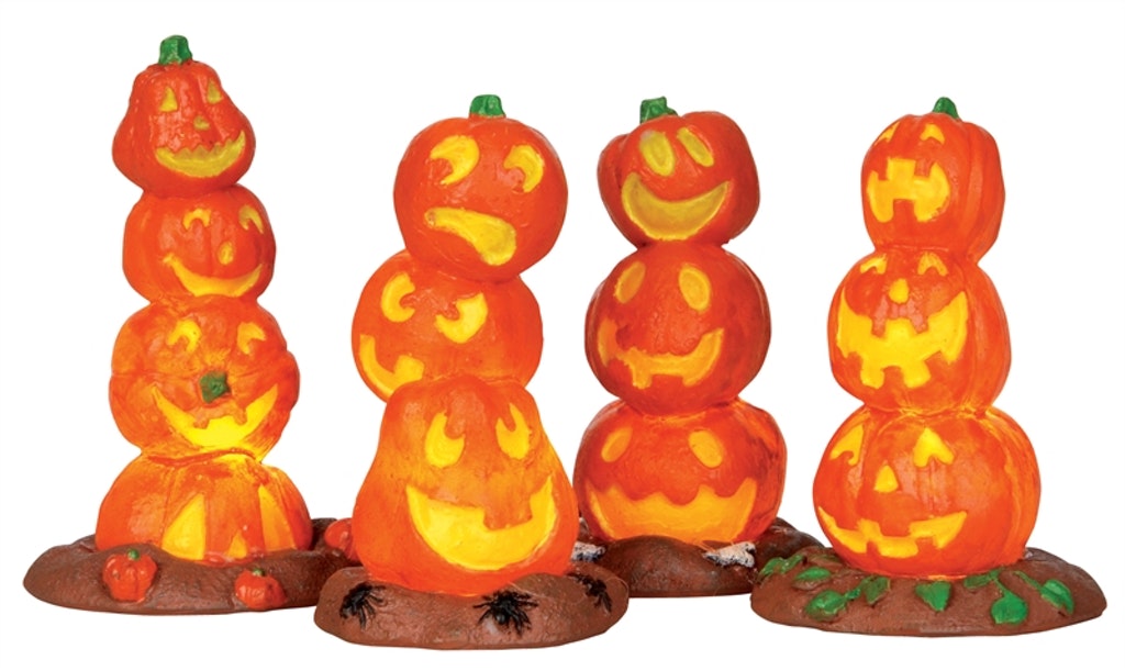 Light-Up Pumpkin Stack, Set Of 4 - LEMAX COD. 34623