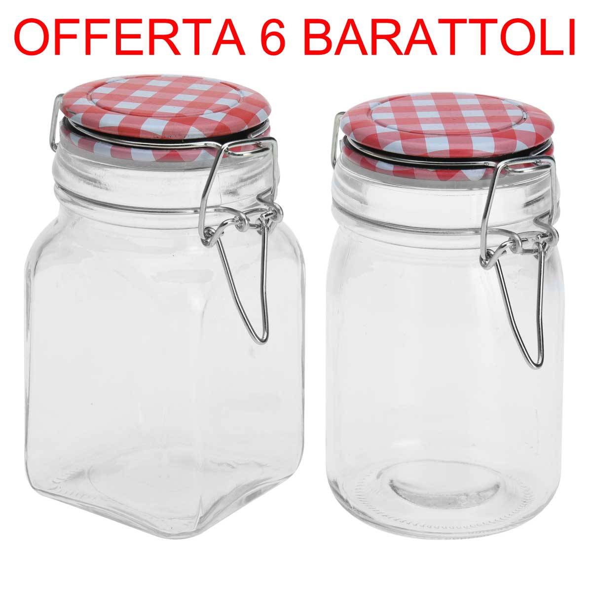 OFFERTA SET 6 BARATTOLI IN  VETRO 90ML 4X8CM PER CONSERVE ANTIPASTI