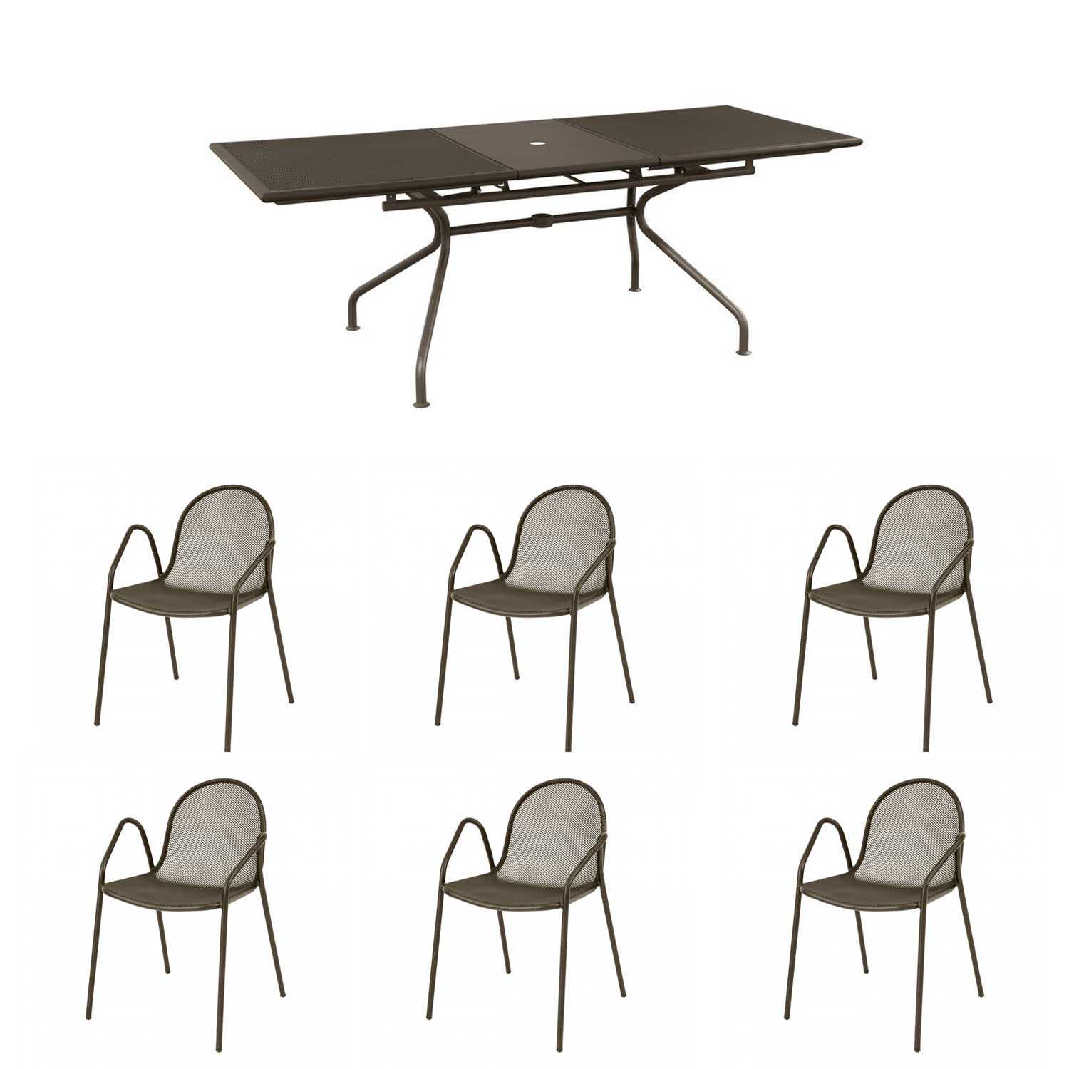 OFFERTA SET TAVOLO ATHENA ALLUNGABILE 230/300X100 + 6 POLTRONE NOVA COLORE A SCELTA