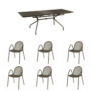 OFFERTA SET TAVOLO ATHENA ALLUNGABILE 230/300X100 + 6 POLTRONE NOVA COLORE A SCELTA