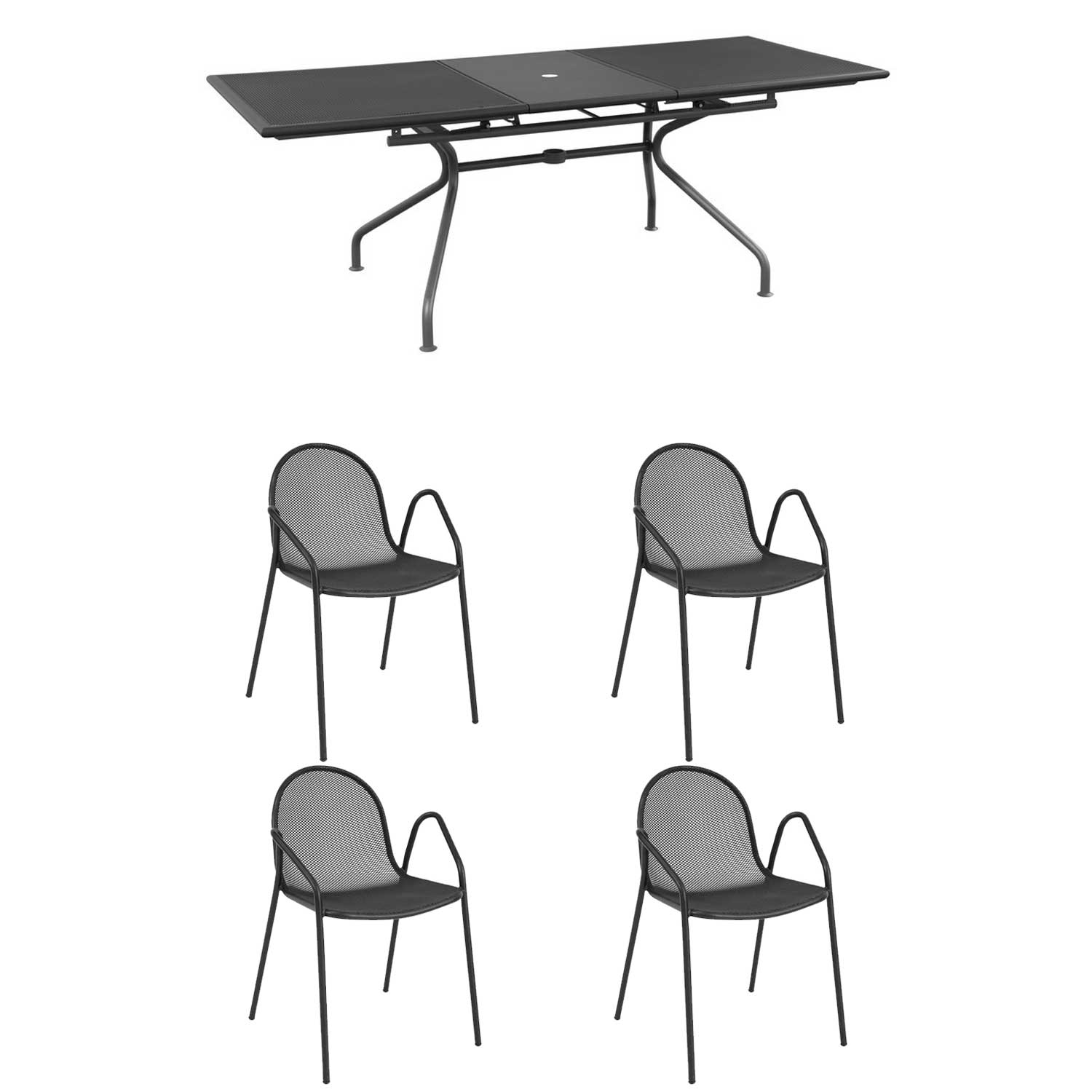 OFFERTA SET TAVOLO ATHENA ALLUNGABILE 160/210X90 + 4 POLTRONE NOVA COLORE A SCELTA