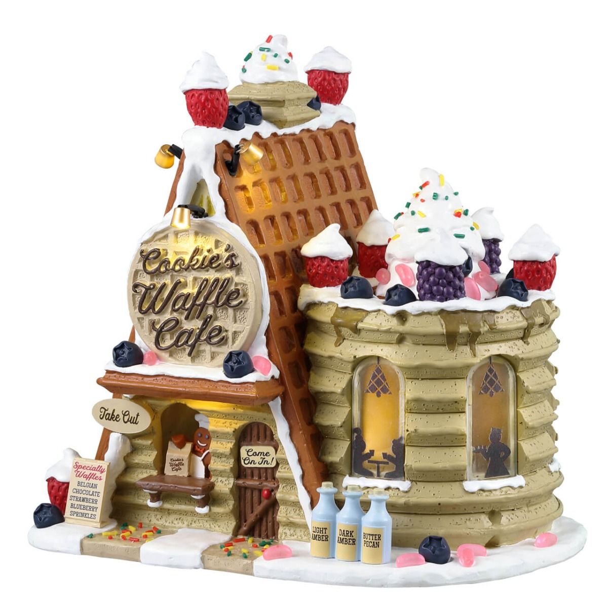 OFFERTA LEMAX SUGAR N SPICE - COOKIE'S WAFFLE CAFÉ + CRYSTAL LIGHTED TREE + BIGGEST CHRISTMAS PUDDING