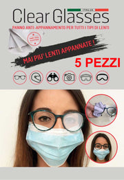 OFFERTA 5 PANNI ANTI-APPANNAMENTO PER TUTTI I TIPI DI LENTI CLEAR GLASSES
