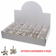 OFFERTA 4 GRAPPOLI 2CM ARGENTO BIANCO DECORAZIONE NATALIZIA