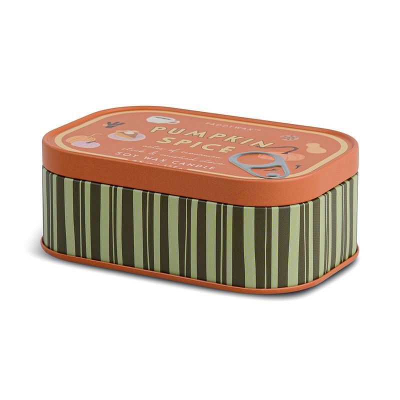 Paddywax Candela in Latta Stampata "Bistro" - Fragranza Pumpkin Spice (127g)