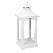 LANTERNA IN LEGNO BIANCA 19X19X42,5CM