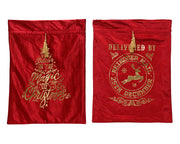Borsa regalo in velluto con foil 60 x 80 cm rosso/oro Peraga Christmas