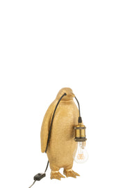 Lampada Da Tavolo Pinguino Resina Oro Small Peraga Christmas