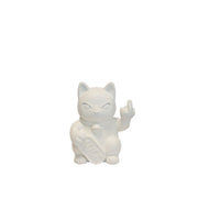 BLOGO Statuetta Maneki Neko Irriverente "Lucky Cat" Piccola - Bianco
