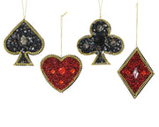 Simboli Carte decorazione appendibile Glitter Rosso/Nero modello assortito H11cm