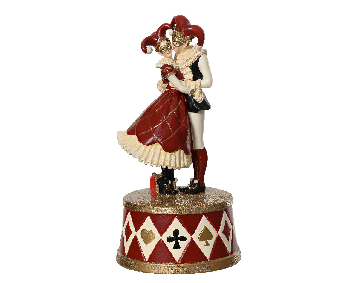 Carillon circo natalizio Rosso e oro H18cm