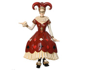 Donna circo natalizio con Maschera Rosso/Oro H60cm