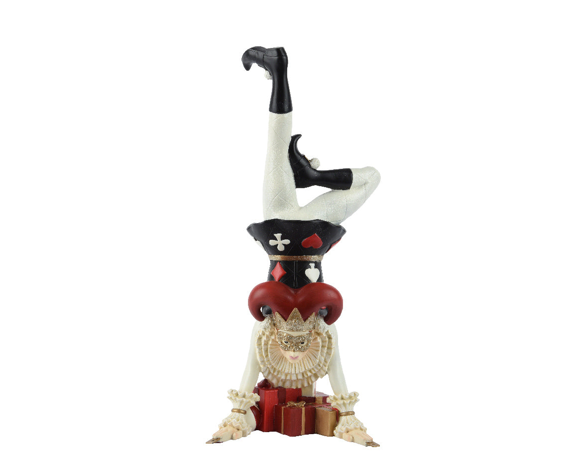 Uomo circo natalizio con Maschera Rosso/bianco/nero H65cm