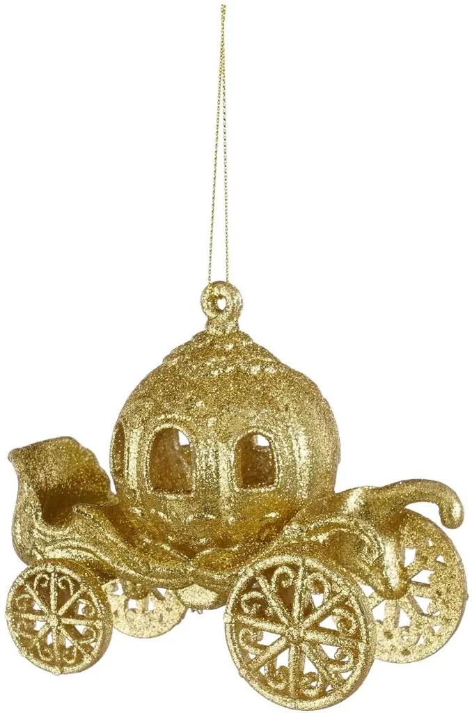 Mica Decorations Ornamento carrozza di Natale 5,5 x 9 x H10 cm, oro