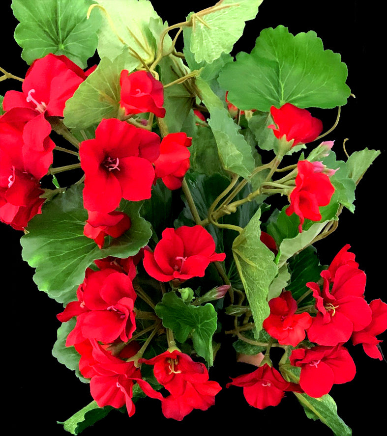 3 MAZZI ARTIFICIALI GERANI PER COMPOSIZIONI COLORE A SCELTA 40CM