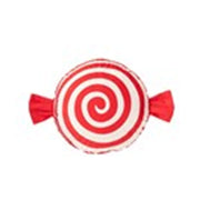 Cuscino a Caramella 45x45x15 cm Rosso/Bianco