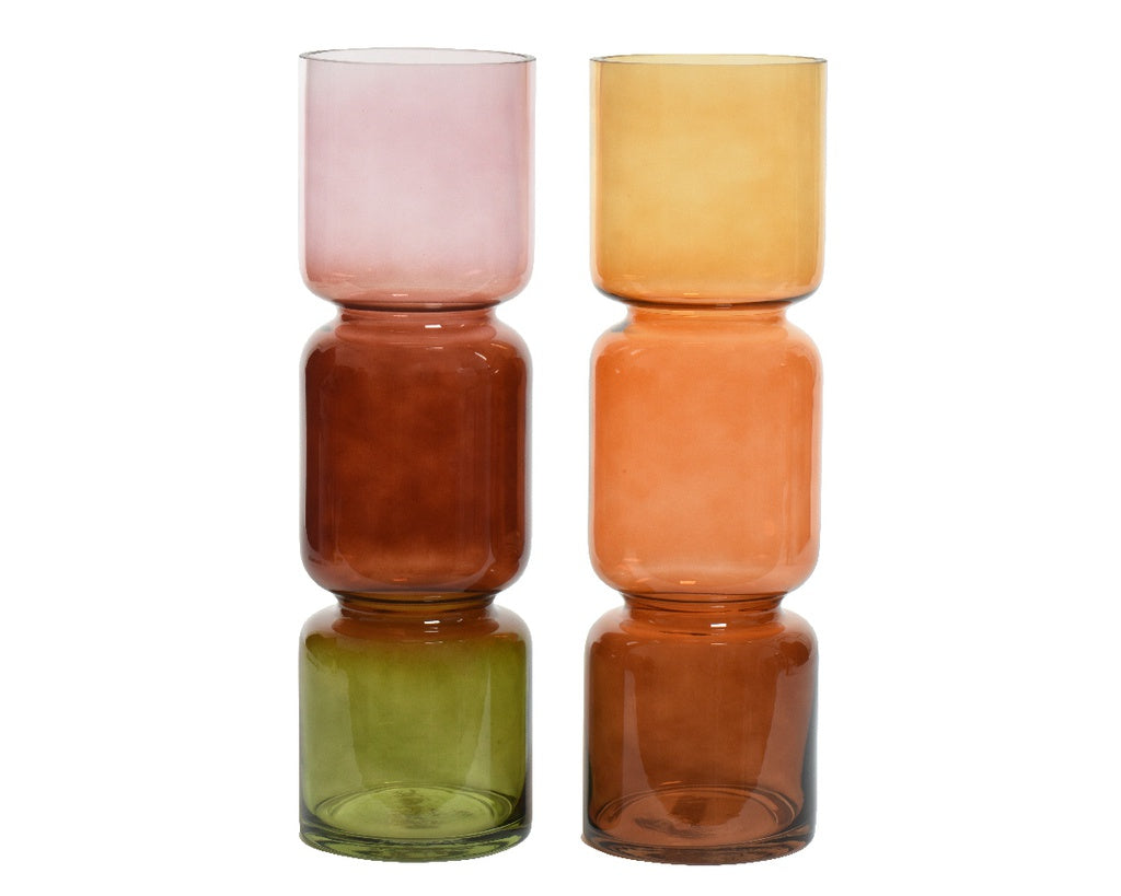 VASO IN VETRO MULTICOLOR D12 CM COLORE ASSORTITO