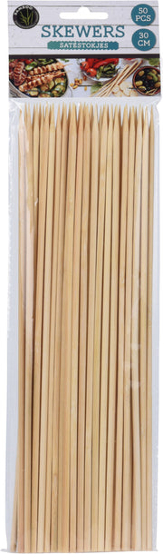 50 SPIEDINI IN BAMBU 30CM