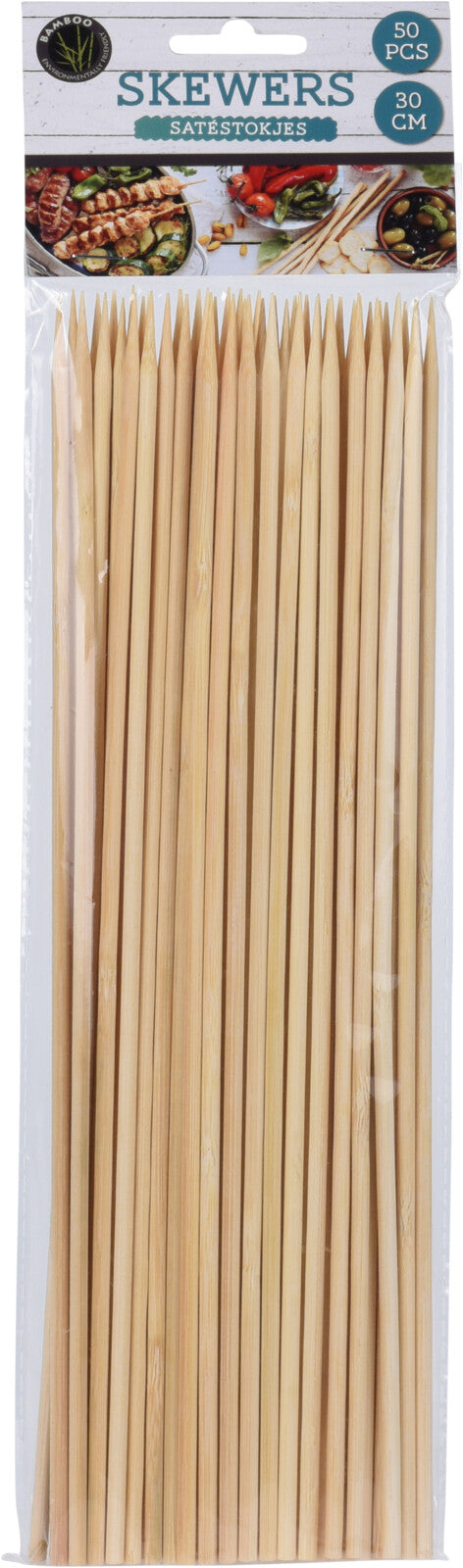50 SPIEDINI IN BAMBU 30CM
