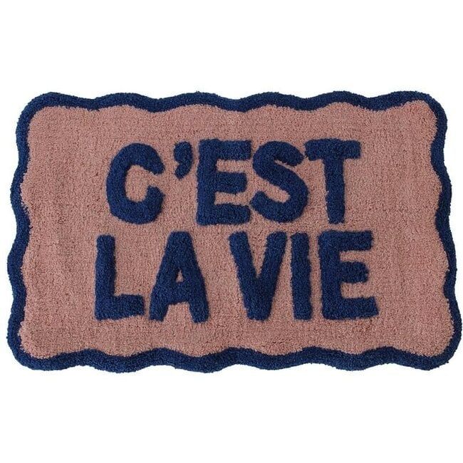 Tappeto da Bagno "C'est La Vie" in Cotone 50x80 cm Multicolore