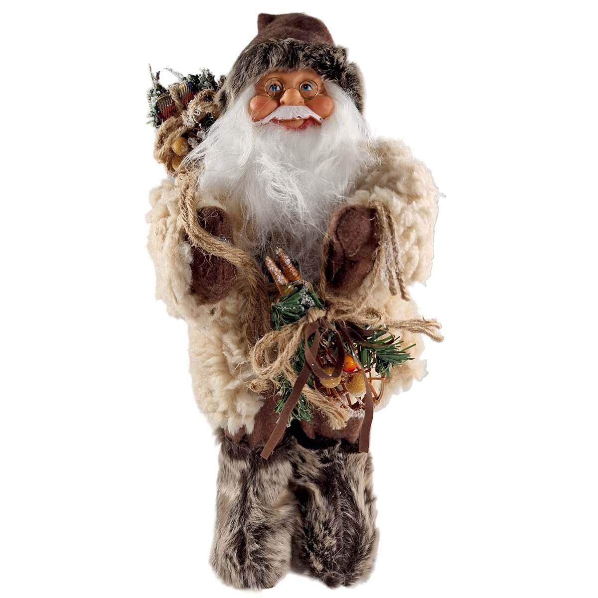BABBO NATALE CON PELLICCIA 40CM