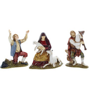 Set Zampognaro Meravigliato e Donna con Capra Presepe Scala 1:20 Altezza 10 cm Moranduzzo Landi