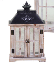 LANTERNA RETTANGOLARE IN LEGNO MARRONE 26X44X11CM