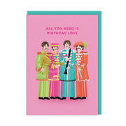 Ohh Deer Biglietto di auguri "The Beatles Birthday" A6, acqua/rosa