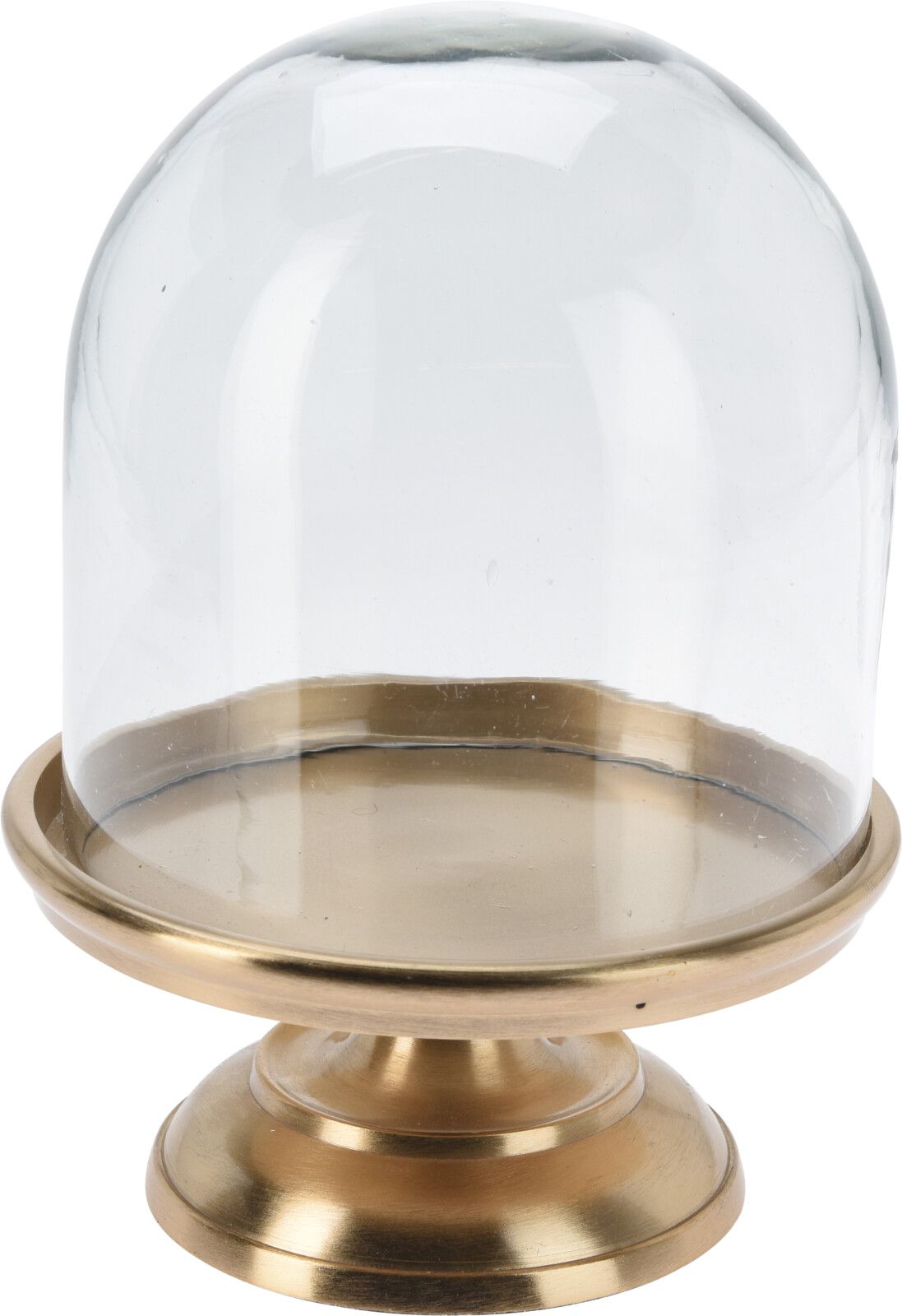 Cloche Decorativa in Vetro con Base Dorata - 16x23 cm