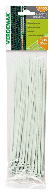 FASCETTA DENTELLATA AUTOBLOCCANTE 50PZ BIANCO
