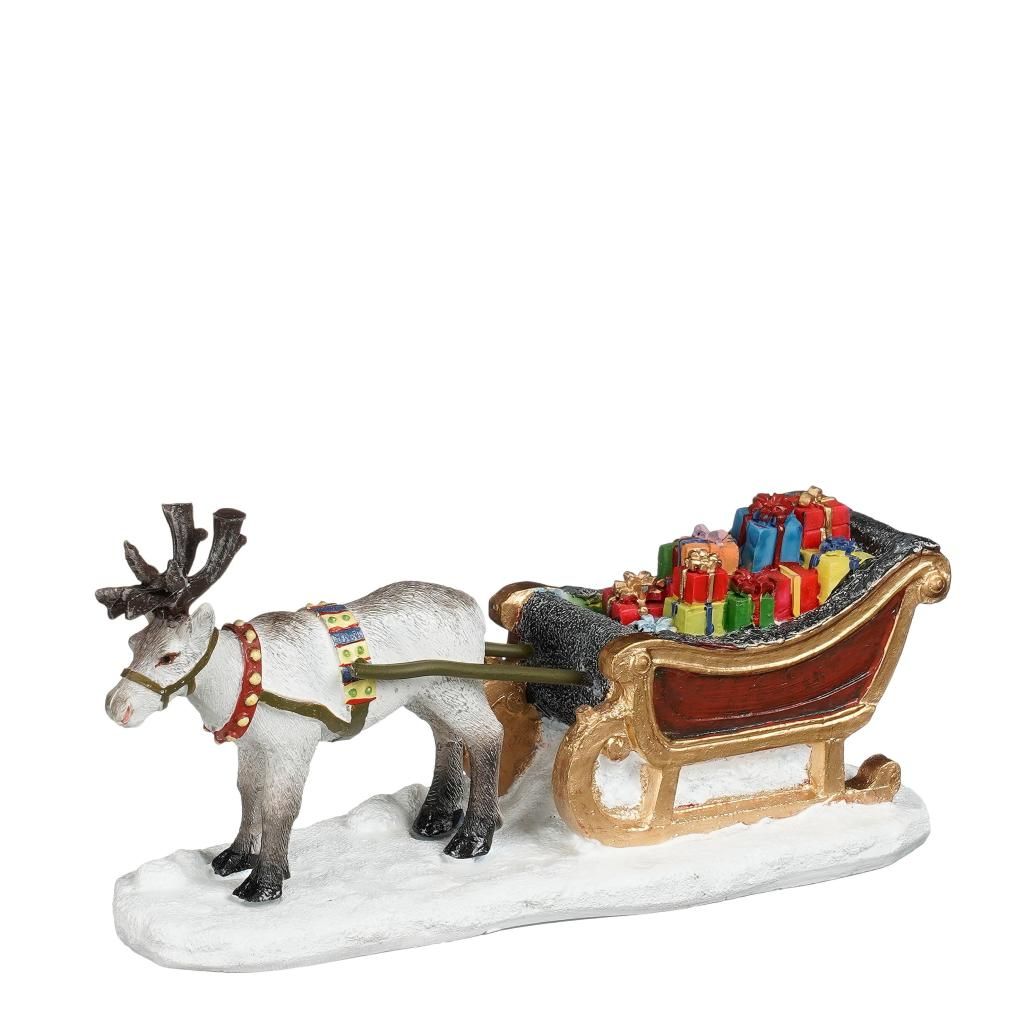 Renna con Slitta e regali - Luville Sledgeholm Santa’s sleigh L14XW6,5XH7CM