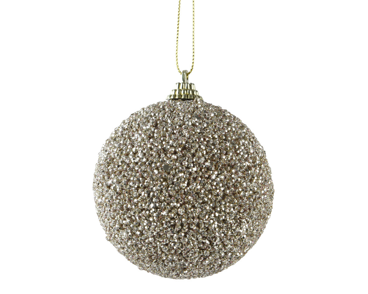 pallina di natale con Perle Champagne 8cm