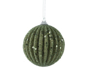 pallina di natale con Glitter Verde 8cm
