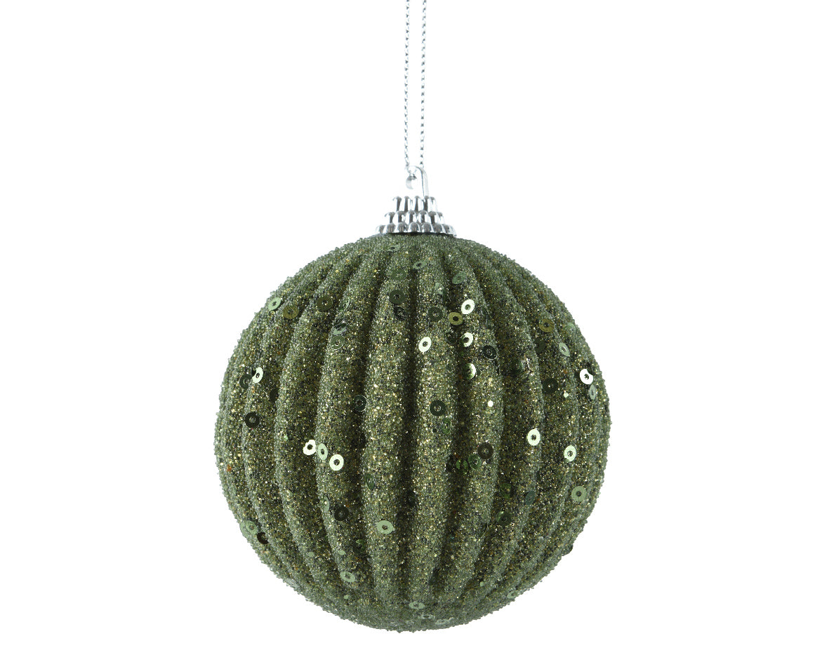 pallina di natale con Glitter Verde 8cm