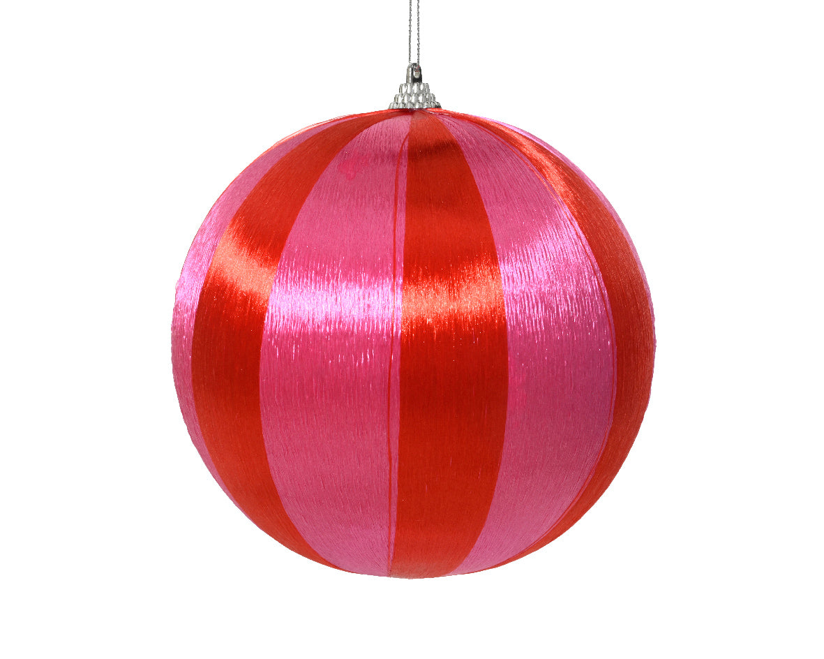 pallina di natale con Filo Lucido Rosa Brillante 10cm