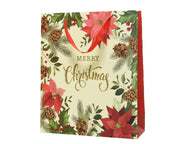 SACCHETTO REGALO NATALIZIO CON SCRITTA "MERRY CHRISTMAS" 12X30X42CM