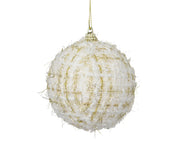 pallina di natale in foam D 8 cm bianco lana Peraga Christmas