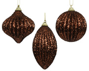 pallina di natale in foam glitter D 8 cm marrone espresso Peraga Christmas