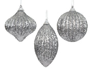 pallina di natale in foam glitter D 8 cm argento Peraga Christmas