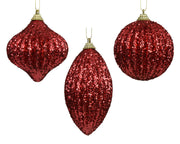 pallina di natale in foam glitter D 8 cm rosso natalizio Peraga Christmas