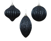 pallina di natale in foam glitter D 8 cm blu notte decori modello assortito Peraga Christmas