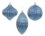 pallina di natale in foam glitter D 8 cm azzurro polvere Peraga Christmas