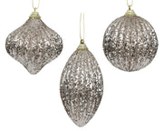 pallina di natale in foam glitter D 8 cm perla Peraga Christmas