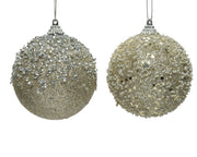 pallina di natale Glitter 8cm Champagne Modello Assortito